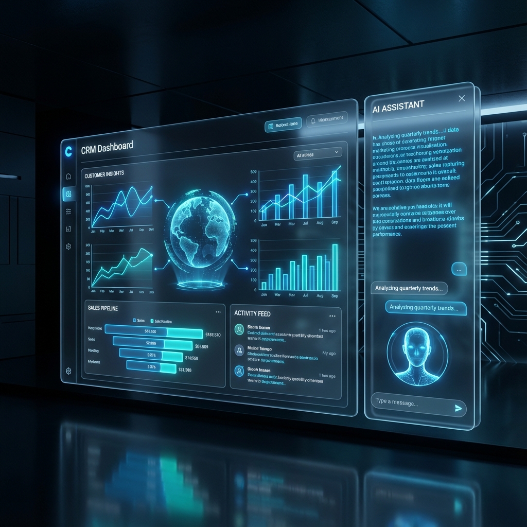 Interface Futurista do CRM com IA